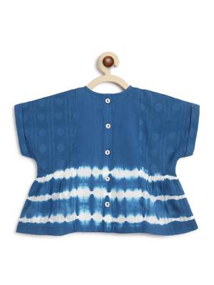 Blue plain cotton  top 4