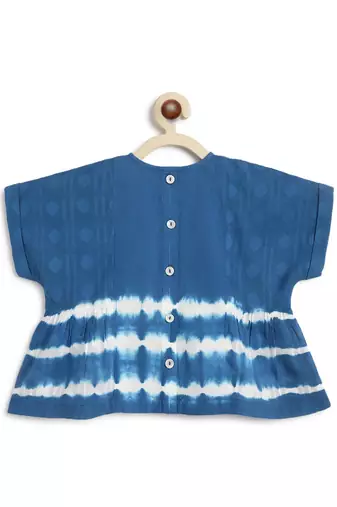 Blue plain cotton  top