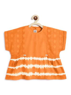 Orange plain cotton  top 2