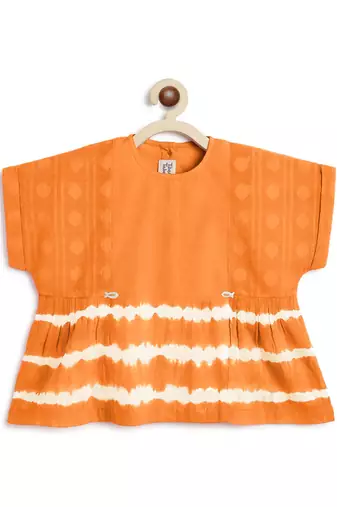 Orange plain cotton  top