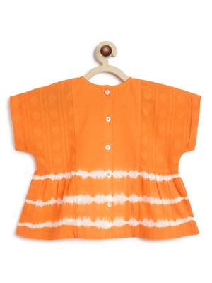 Orange plain cotton  top 4