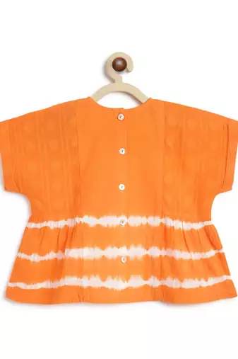 Orange plain cotton  top