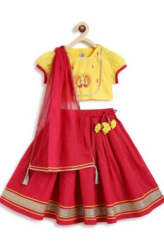 Pink embroidered chanderi silk  lehenga