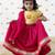 Pink embroidered chanderi silk  lehenga
