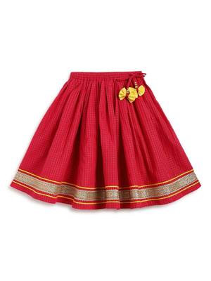 Pink embroidered chanderi silk  lehenga 5