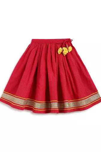 Pink embroidered chanderi silk  lehenga