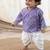 Purple printed cotton  kurta pyjama