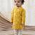 Yellow printed cotton  kurta pyjama