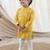 Yellow printed cotton  kurta pyjama