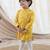 Yellow printed cotton  kurta pyjama