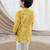 Yellow printed cotton  kurta pyjama