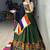Mehendi Mirror Work Gamthi Design Navratri Lehenga With Fully Stitched Blouse
