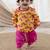 Yellow printed cotton  kurta pyjama