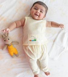 Yellow embroidered cotton  kurta pyjama