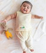 Yellow embroidered cotton  kurta pyjama