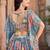 sky blue dori embroidered chinon lehenga choli with dupatta