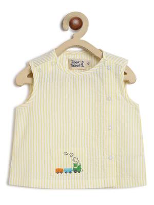 Yellow embroidered cotton  kurta pyjama 5