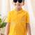 Yellow embroidered cotton  shirt
