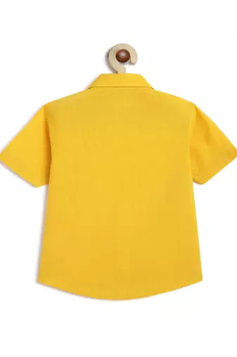 Yellow embroidered cotton  shirt