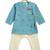 Blue embroidered cotton  kurta pyjama