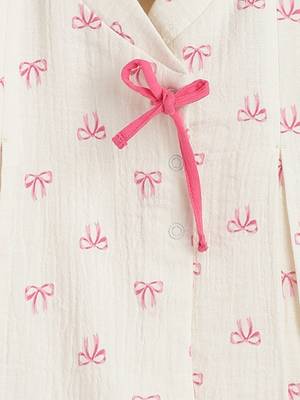 White printed cotton  kurta pyjama 5