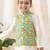 Green printed cotton  nehru jacket