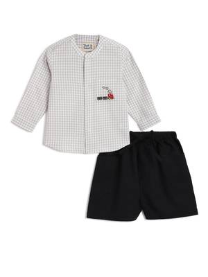 White Plain cotton co ord set 1
