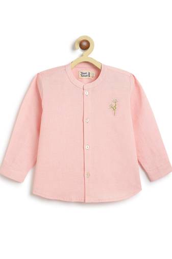 Pink embroidered cotton  shirt