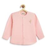 Pink embroidered cotton  shirt