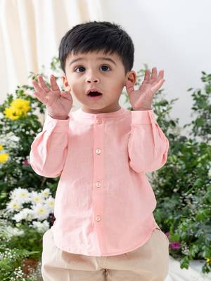 Pink embroidered cotton  shirt 2
