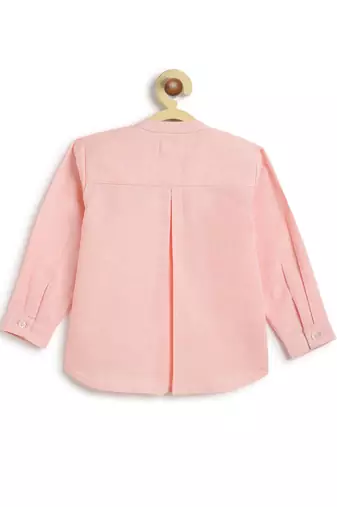 Pink embroidered cotton  shirt