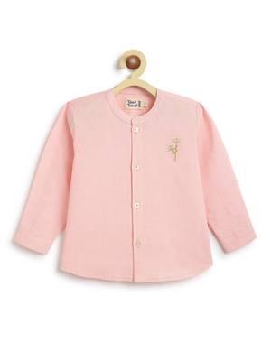 Pink embroidered cotton  shirt 4