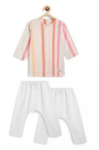 Multicolor plain cotton  kurta pyjama