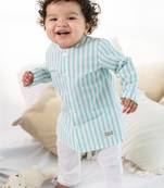 Green plain cotton  kurta pyjama