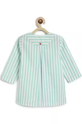 Green plain cotton  kurta pyjama
