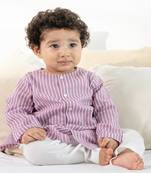 Purple plain cotton  kurta pyjama
