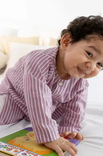 Purple plain cotton  kurta pyjama