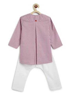 Purple plain cotton  kurta pyjama 3