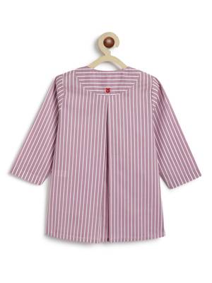Purple plain cotton  kurta pyjama 4