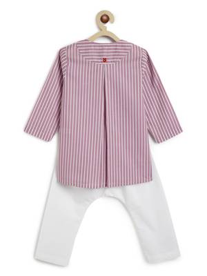 Purple plain cotton  kurta pyjama 5
