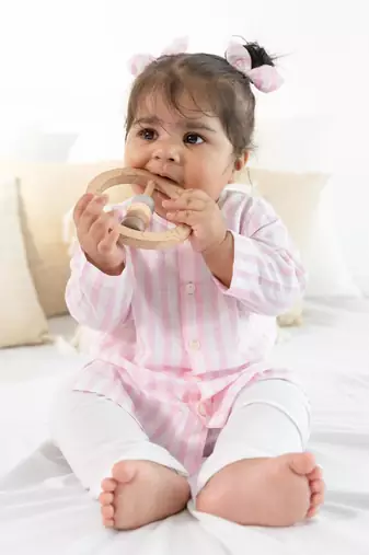 Pink plain cotton  kurti set