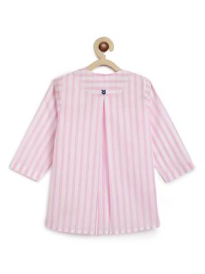 Pink plain cotton  kurti set 4
