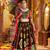 BLACK PRINT FOIL work EMBROIDERED COTTON STITCHED LEHENGA CHOLI