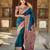 Teal blue Faux Banarasi Silk Saree With Paithani Rich Weaved Pallu And Blouse