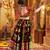 BLACK PRINT FOIL work EMBROIDERED COTTON STITCHED LEHENGA CHOLI