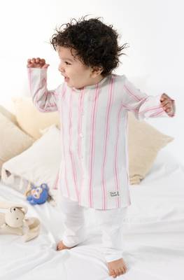 Pink plain cotton  kurta pyjama 1