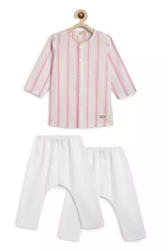 Pink plain cotton  kurta pyjama