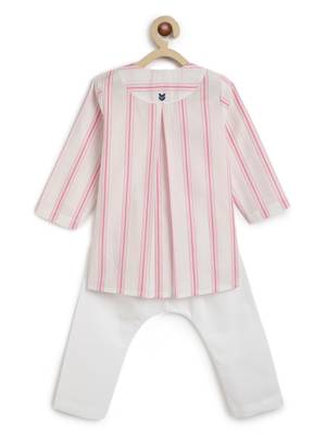 Pink plain cotton  kurta pyjama 3