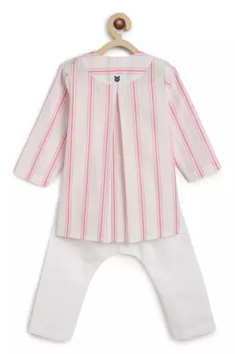 Pink plain cotton  kurta pyjama