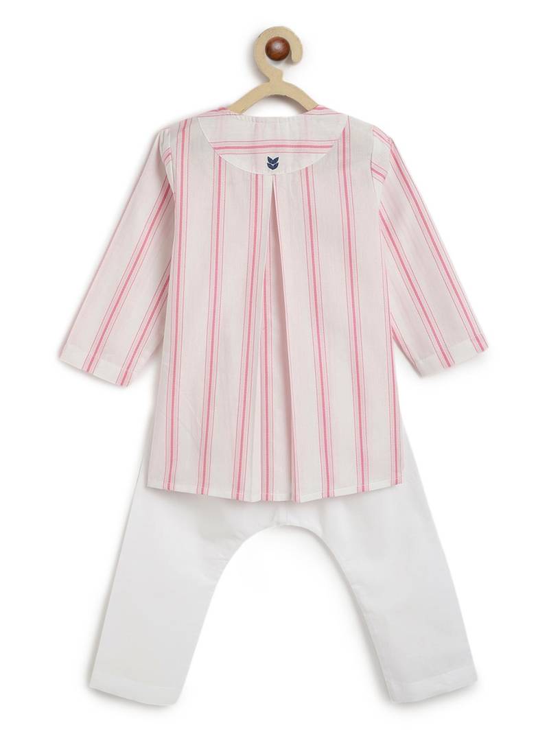 Pink plain cotton  kurta pyjama